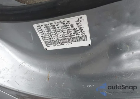 2007 Honda Odyssey Ex-L from USA, damaged, VIN 5FNRL38657B090069
